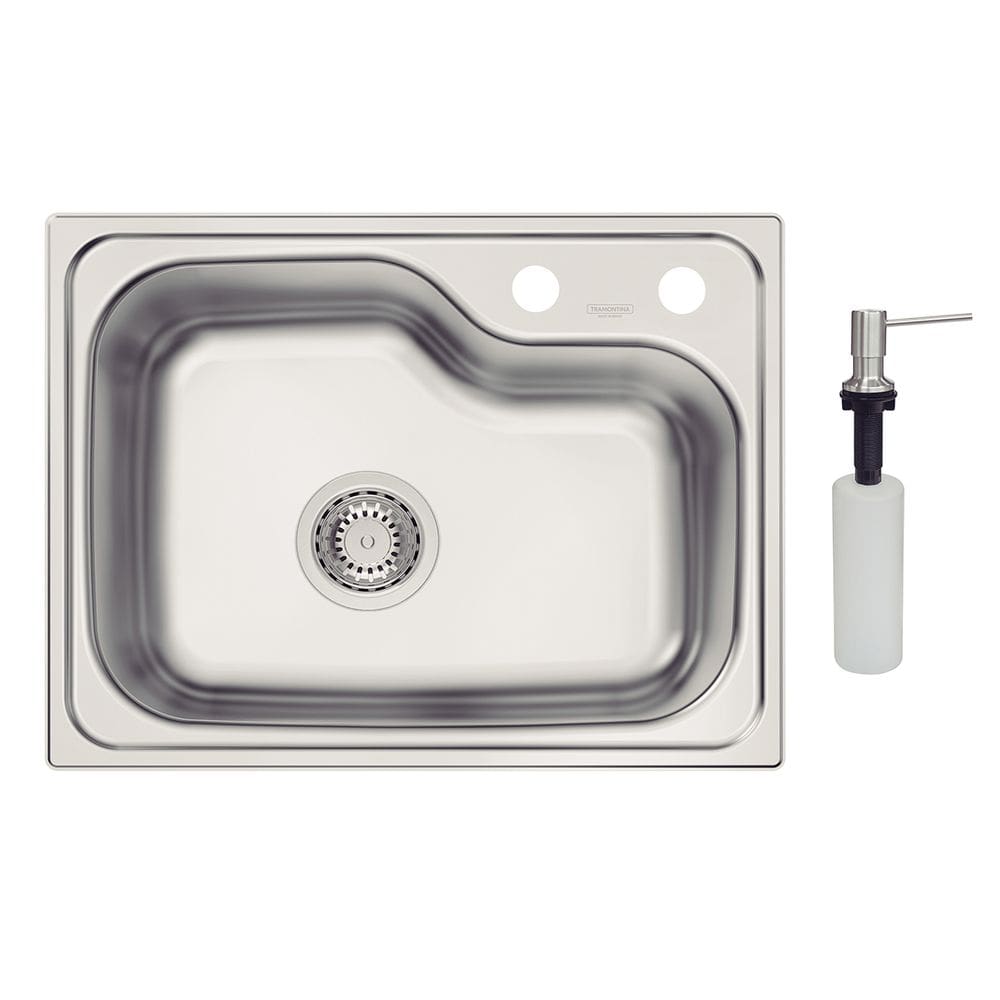 Cuba de Imbutir Morgana Compact Aço Inox 48 FX Com Dosador - Tramontina 93815/392