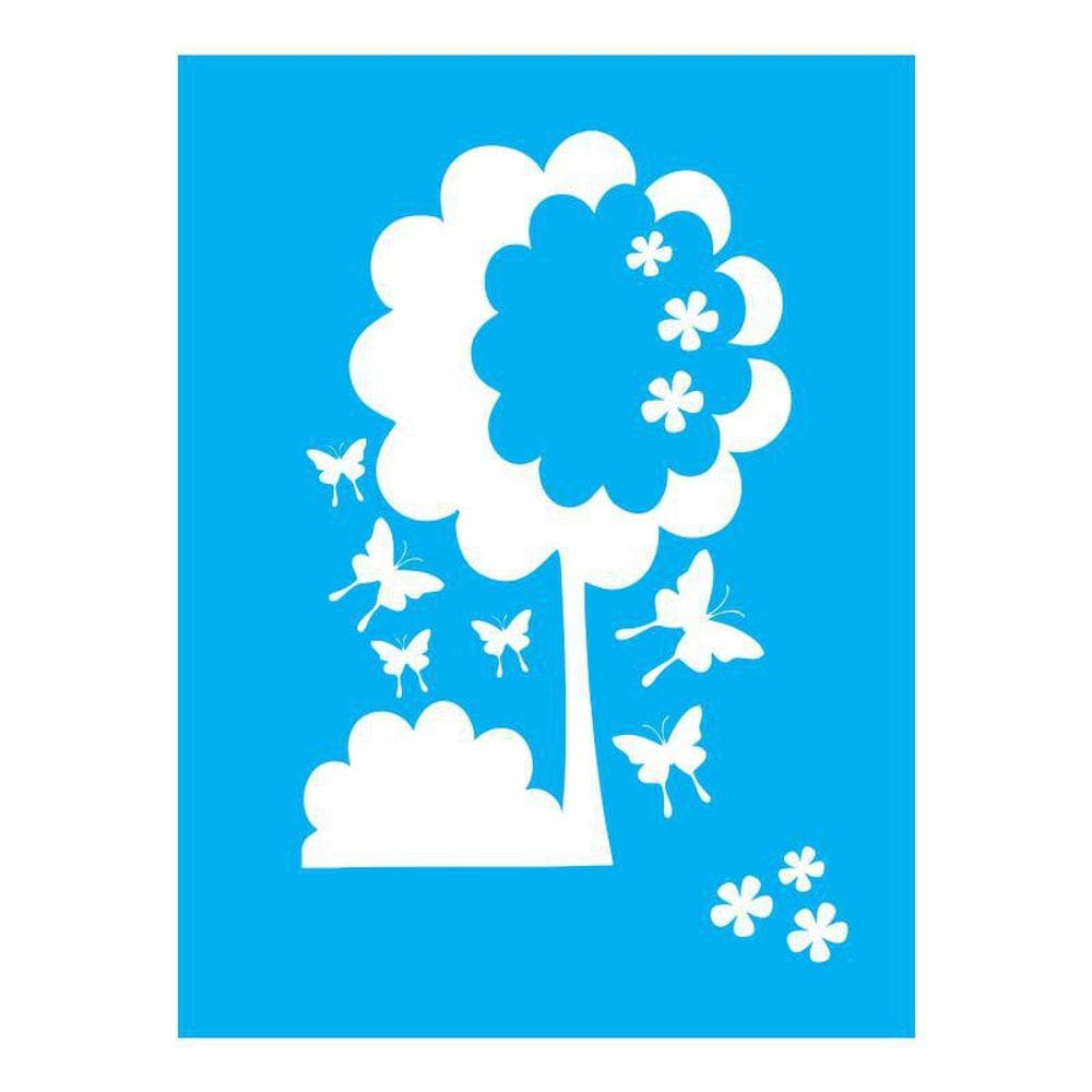 Stencil Tamako Árvore Borboletas - 15X20 - Ref A2085