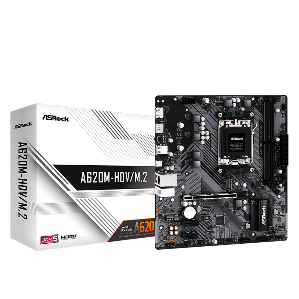 Placa Mãe ASRock A620M-HDV/M.2 Chipset A620 AMD AM5 M-ATX DDR5