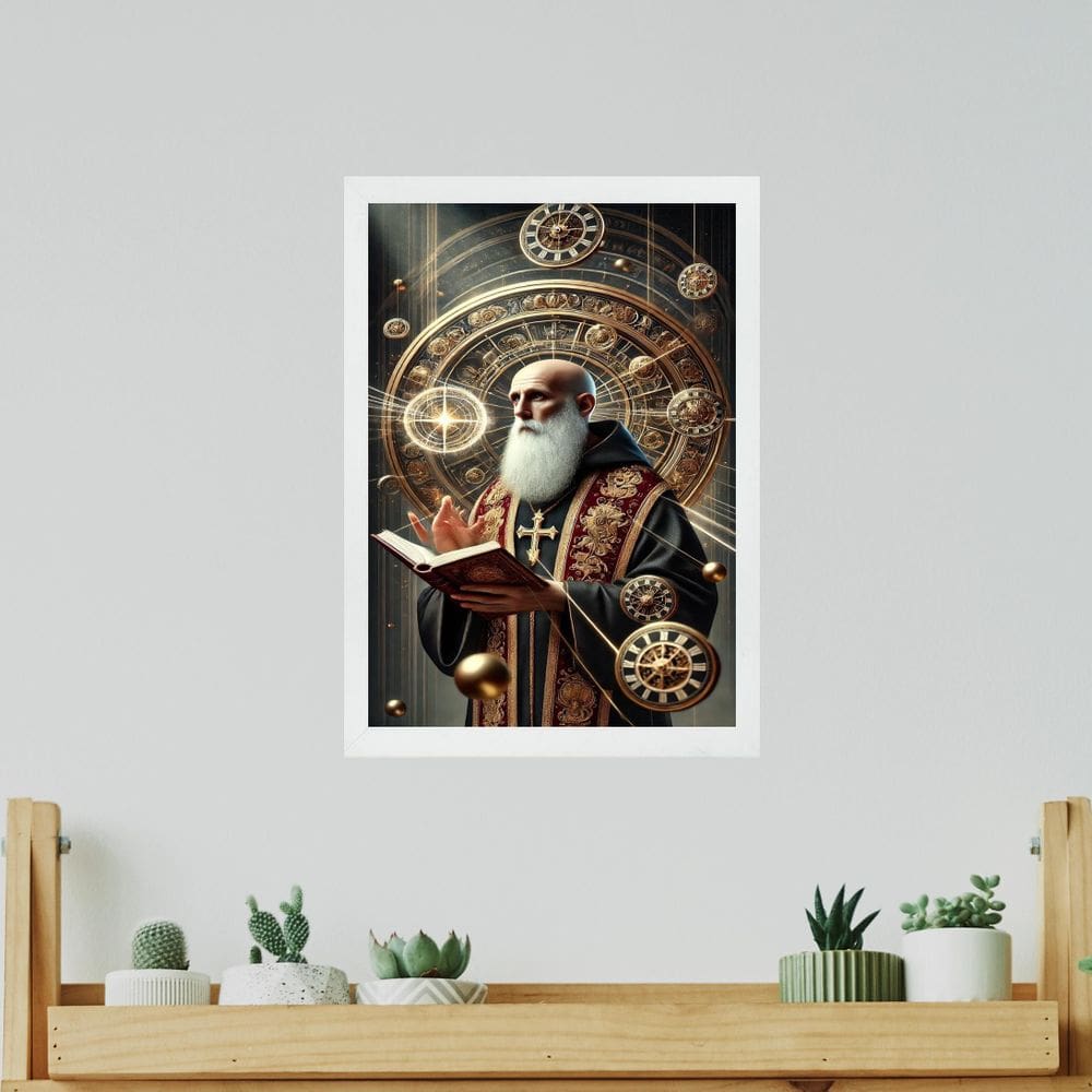 Quadro Decorativo Católico São Bento 33X24Cm