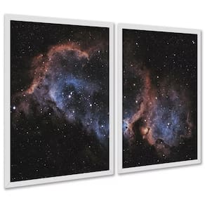 Kit 2 Quadros Universo Galáxia Nebulosa 24X18Cm