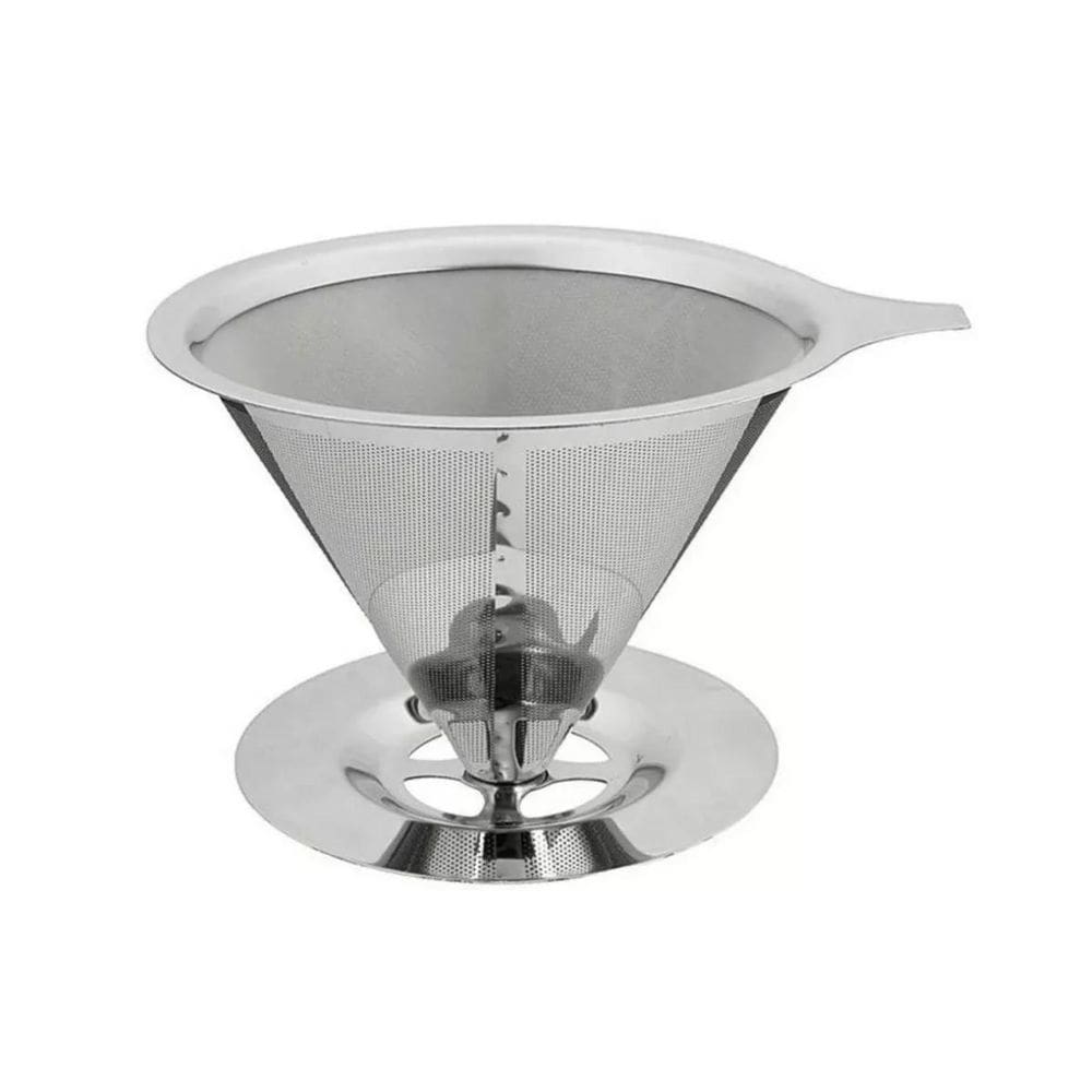 Filtro Coador De Café Em Aço Inox- Ecológico 4 Xícaras