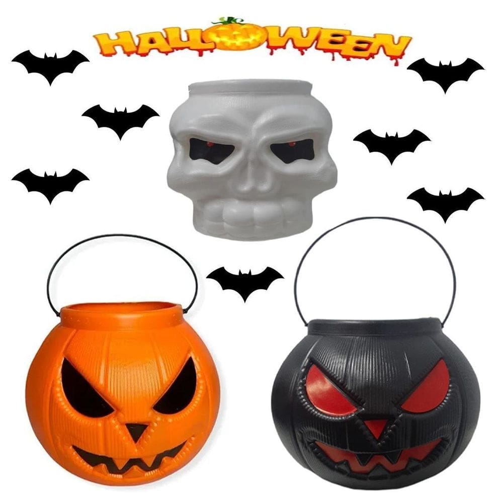 Kit Com 3 Balde Halloween Festa Decoração