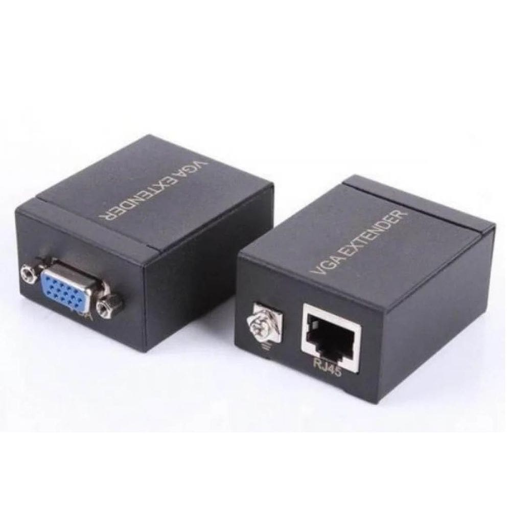 Par De Extensor Vga Via Cabo De Rede Com Áudio Até 60 Metros