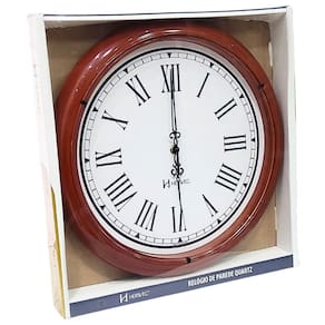 Relógio Parede Herweg Quartz Redondo 40 Cm Canela 660132 328