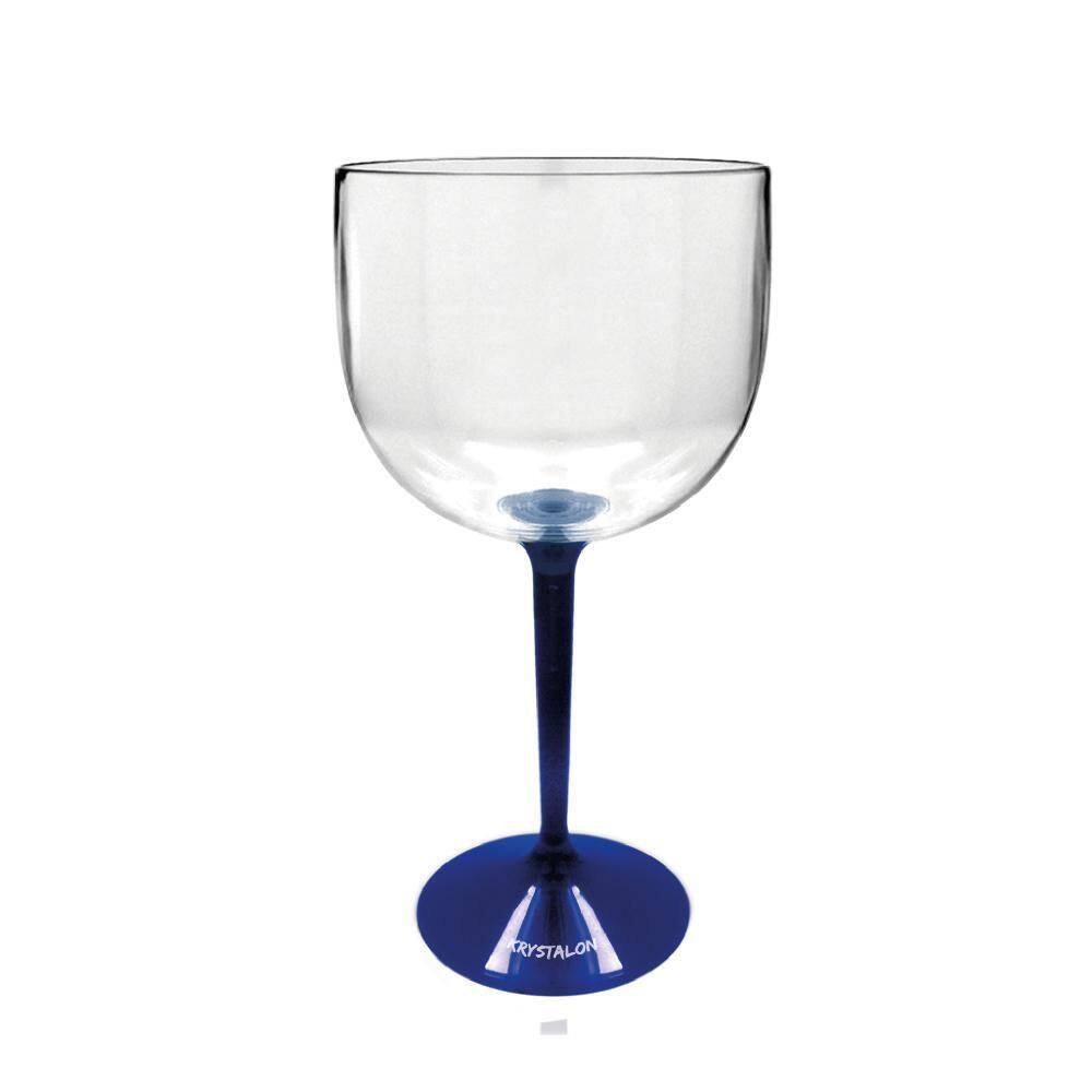 Kit 6 Taças Gin Bicolor Azul Krystalon Em Acrílico