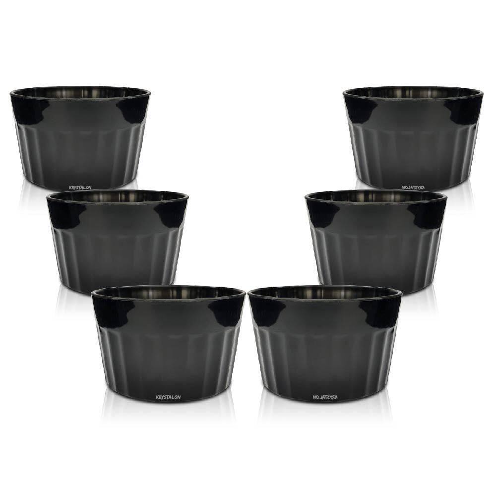 Kit 6 Ramequim Preto Polipropileno Tigela Ramequim Krystalon