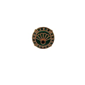 Anel Ajustável Cigana Leque Esmeralda 2,5 cm Metal Dourado