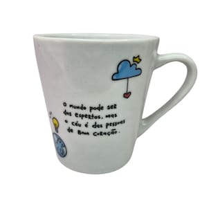Caneca Xícara Frase Motivacional Porcelana 150 ml