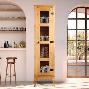 Cristaleira 1 Porta Vidro Torre Madeira Maciça D161 Shop JM
