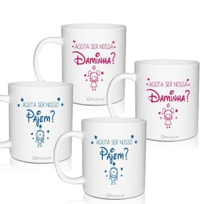 Kit De Canecas Convite Pajem E Daminha - Casamento