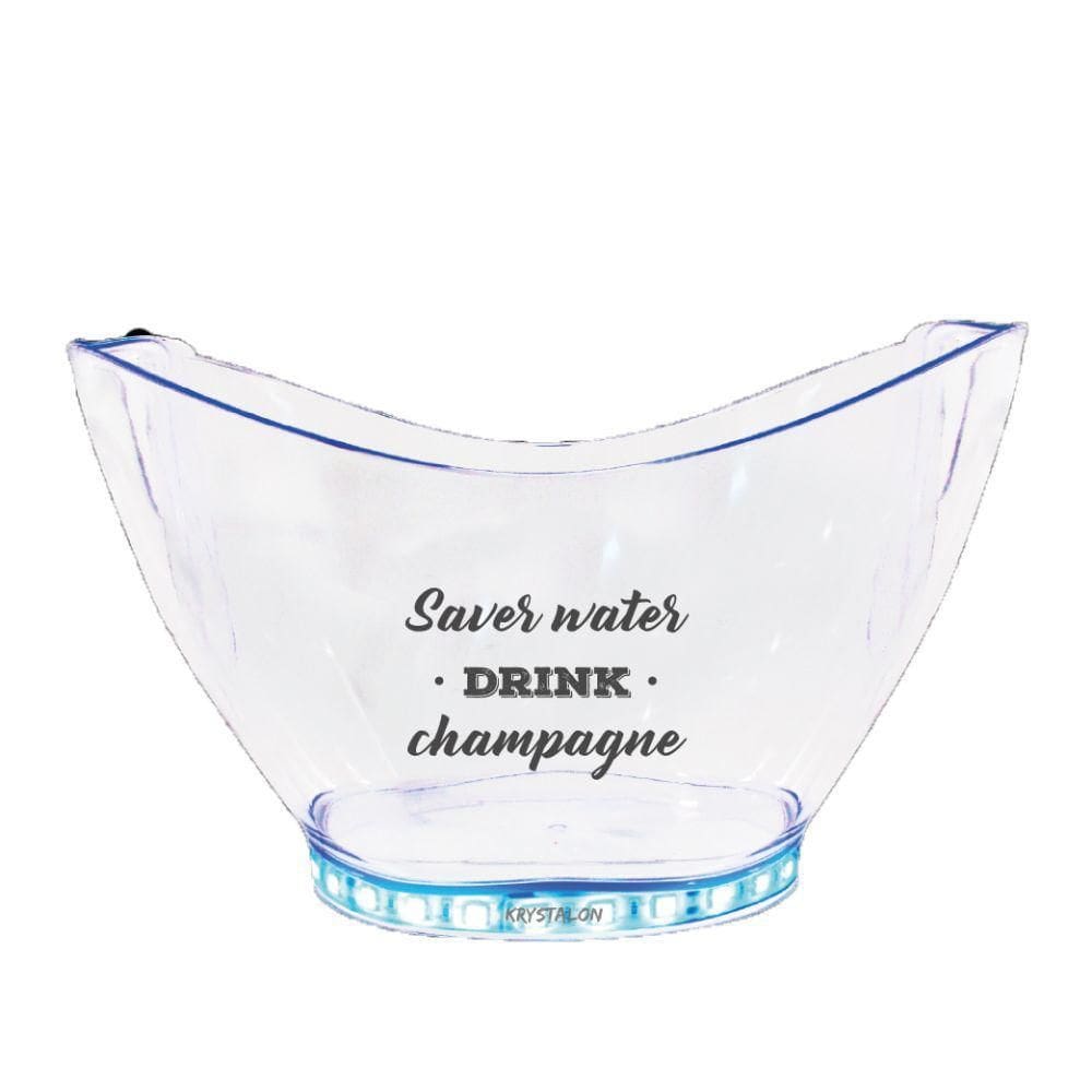 Champanheira Com Led Personalizada Save Water - Krystalon