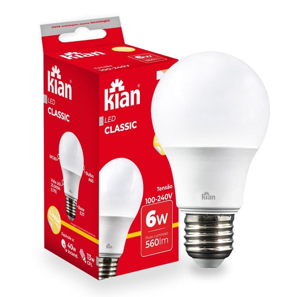 Lâmpada Led 6W Kian Classic Amarela Bivolt