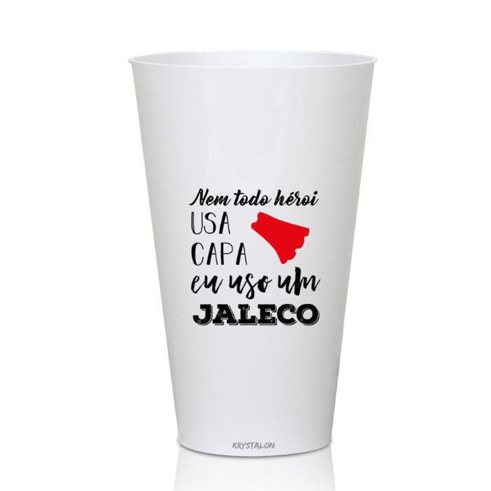 Kit 2 Copos Big Drink Branco 550Ml Acrílico Profissões