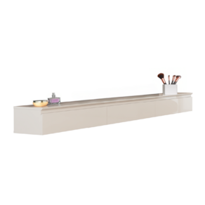 Penteadeira Suspensa 3 Gavetas 2,17m Aspen Off White EDN
