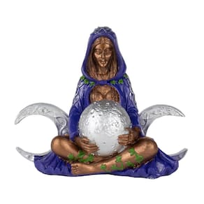 Escultura Gaya Bruxa Wicca Triluna Roxa Triplice 13cm Resina