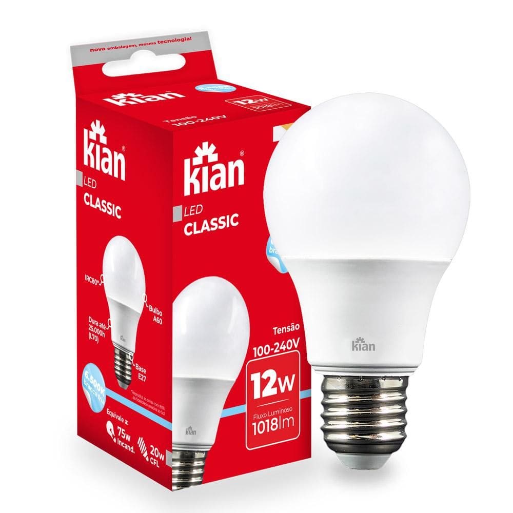 Lâmpada Led 12W Kian Branca Bivolt
