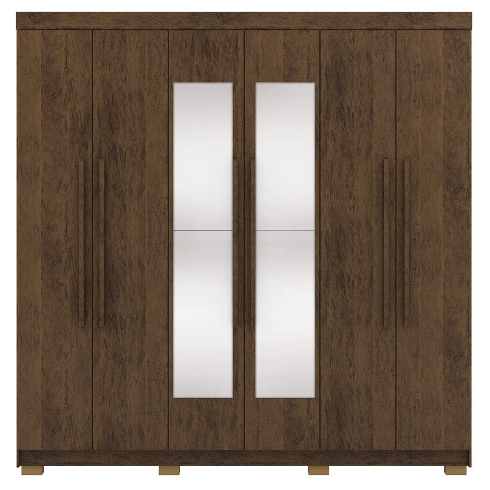 Guarda Roupa Casal 6 Portas 2G Espelho 218 cm Imbuia VLR