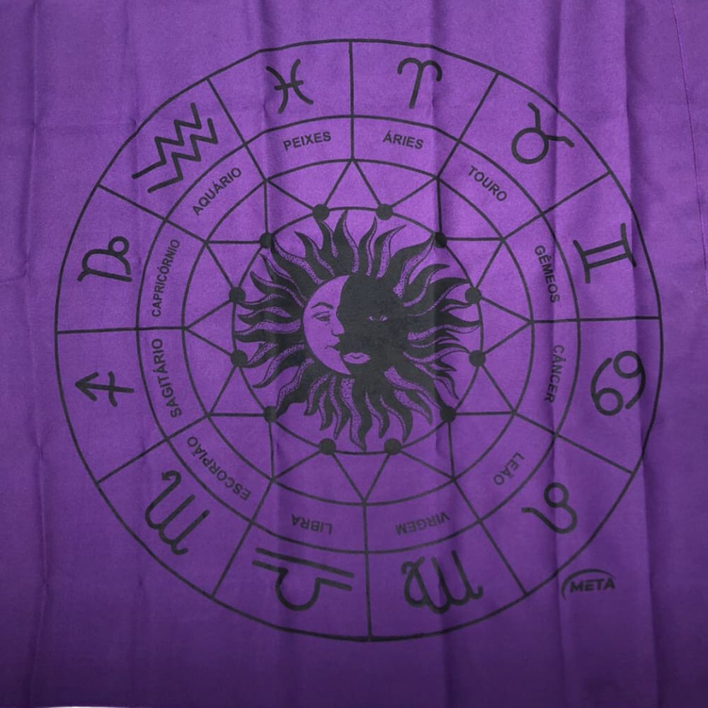 Legítima Toalha Zodiaco Jogos De Cartas 70x70cm Roxa Preta