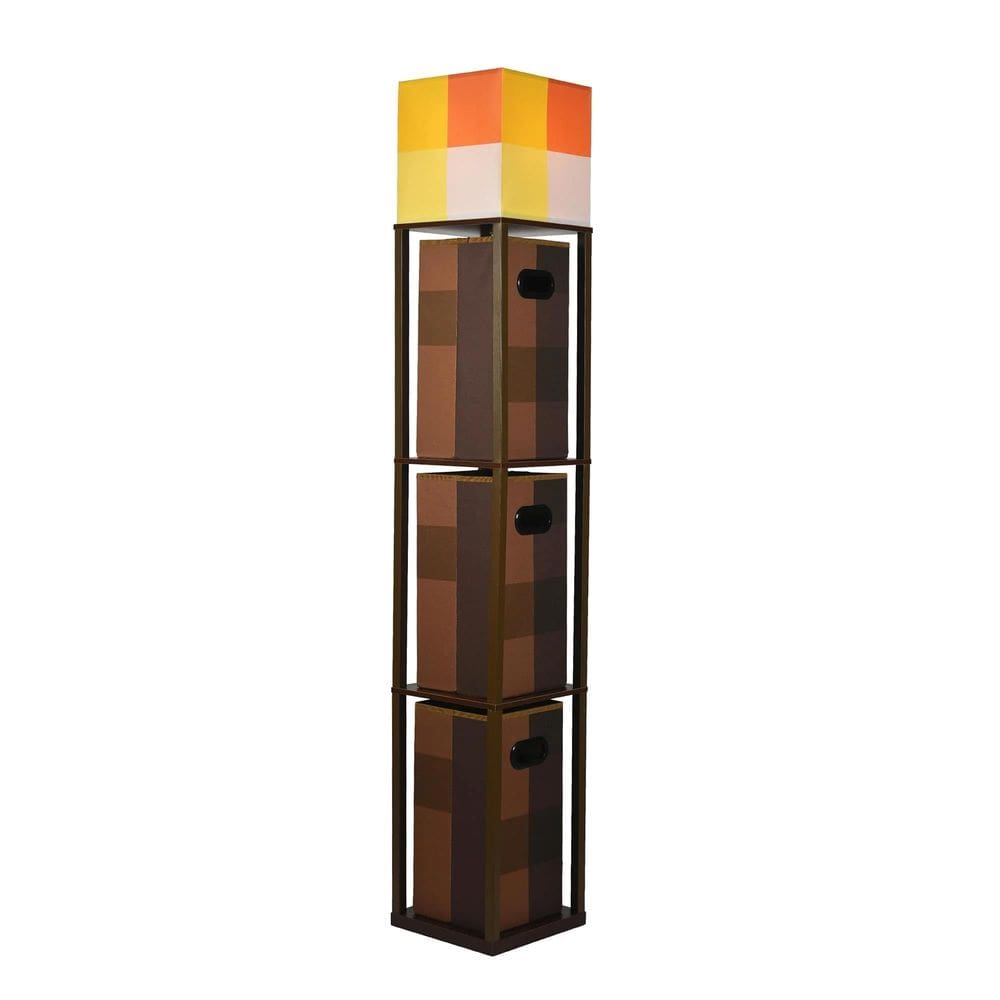 Luminária de chão e unidade de armazenamento Minecraft Brownstone Torch