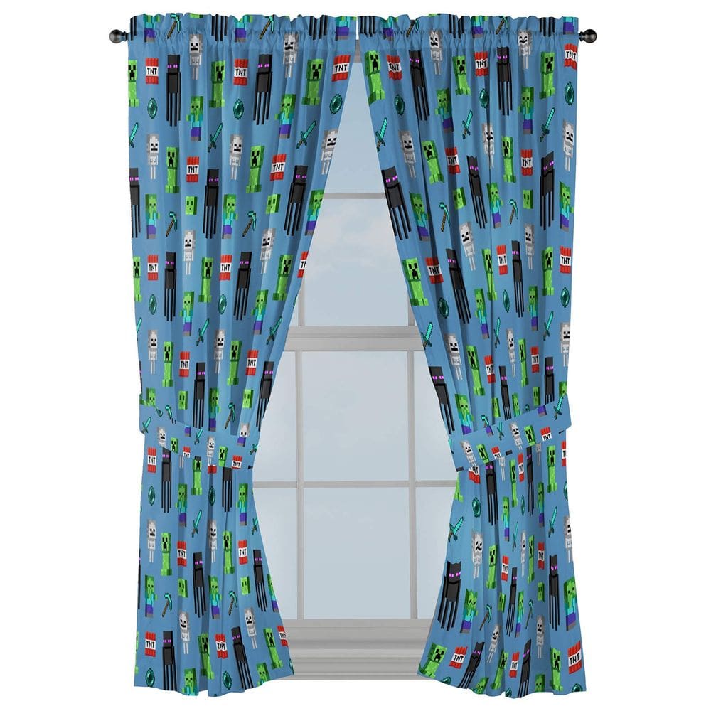 Conjunto de cortinas Jay Franco Minecraft Monster Hunters azul 160cm