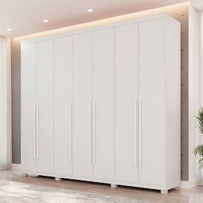 Guarda-Roupa Casal Bahrein 7 Portas 6 Gavetas Branco - Pnr Móveis