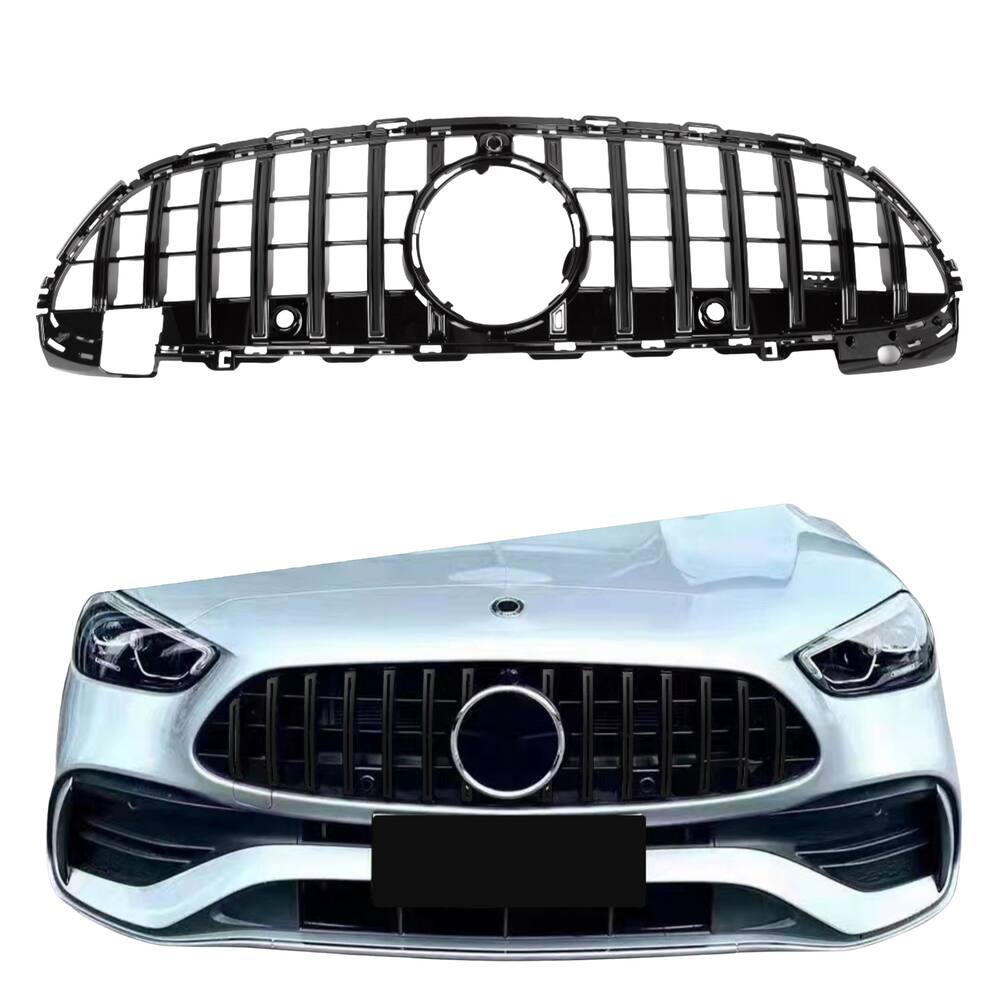 Grade Frontal Mercedes Classe C W206 GTR Black Piano Câmera
