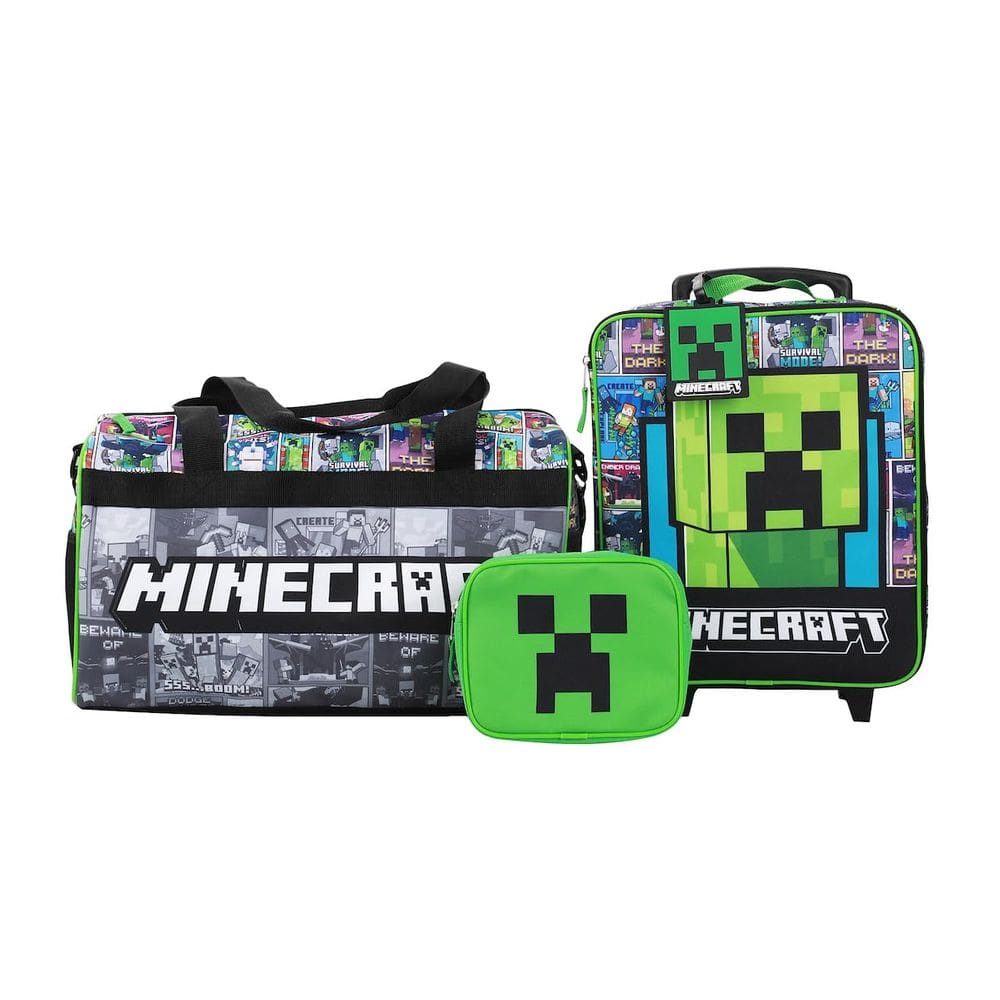 Conjunto de viagem Bioworld Minecraft Creeper Youth 4 peças 14"