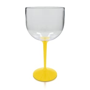 Taça Gin Bicolor Amarela Acrílico Ps Krystalon