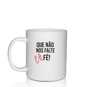 Kit 2 Canecas Brancas Personalizadas Fé E Café