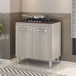 Balcão Para Cooktop 4 E 5 Bocas 2 Portas Montana Elmo/elmo Hr Móveis