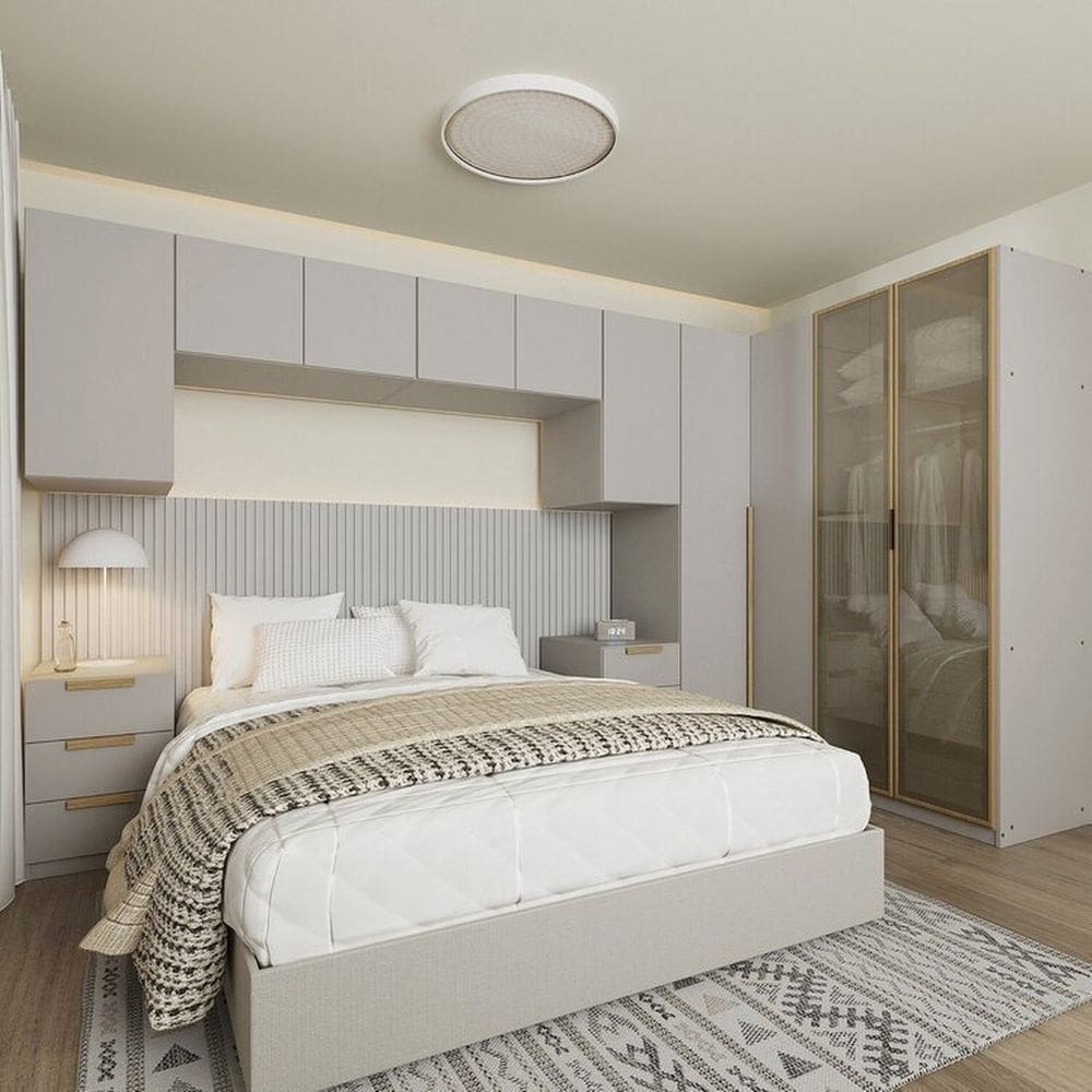 Guarda-Roupa Modulado de Canto 8 Peças 10 Portas Jade Cabecasa Madeiramadeira Cinza Urbano/Avelã