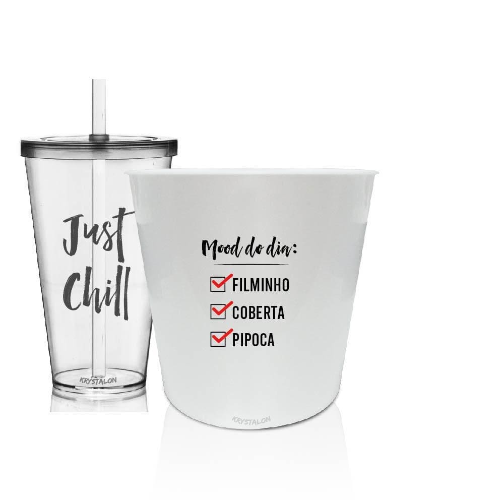 Kit Balde De Pipoca E Copo Personalizado - Just Chill