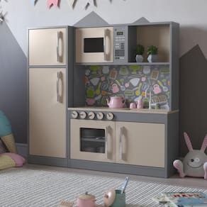 Cozinha Brinquedo Infantil com Refrigerador Lima Cinza