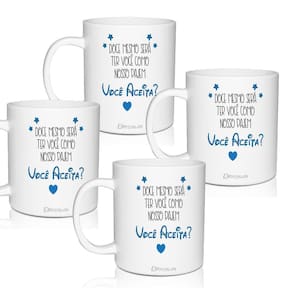 Kit 4 Canecas Lembrancinha Personalizada Pajem - Voce Aceita