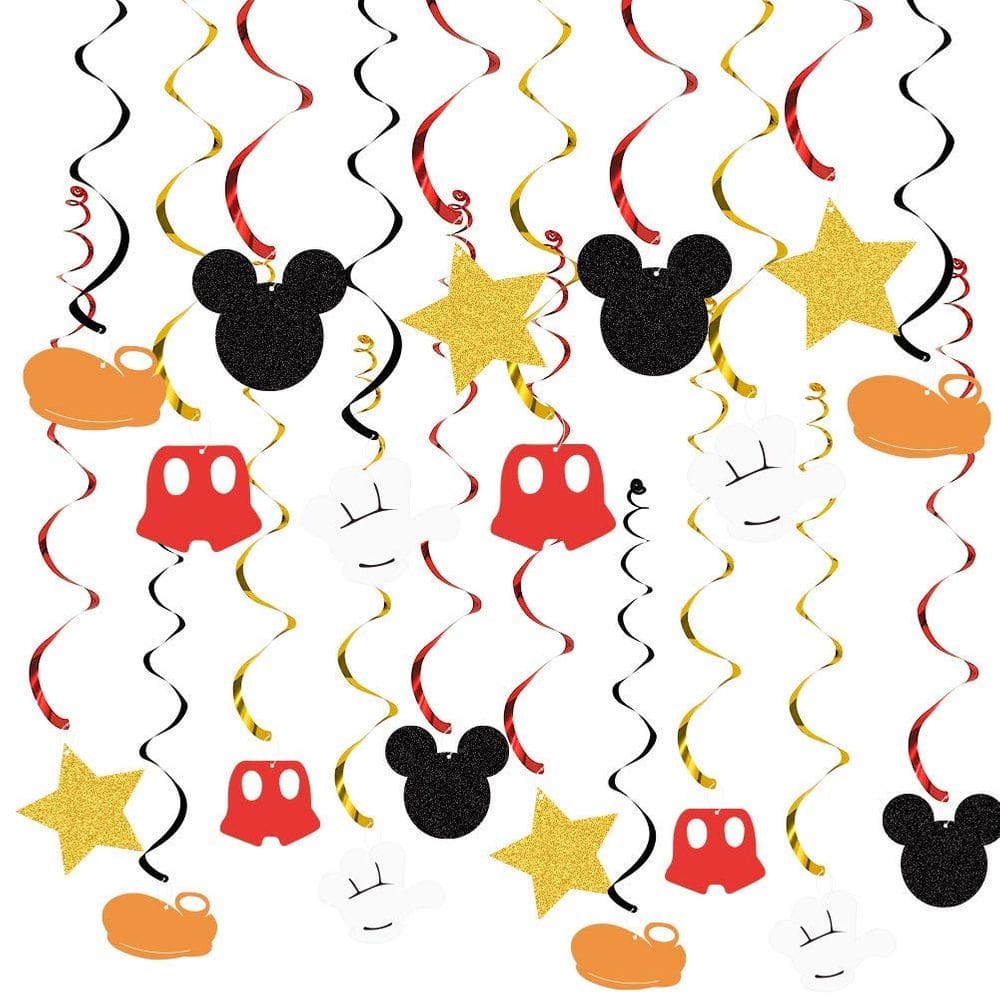 Decorações suspensas em espiral Kinyanco, aniversário do Mickey Mouse