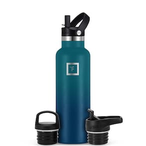 Garrafa de água IRON °FLASK Camping Hiking 600 ml com 3 tampas