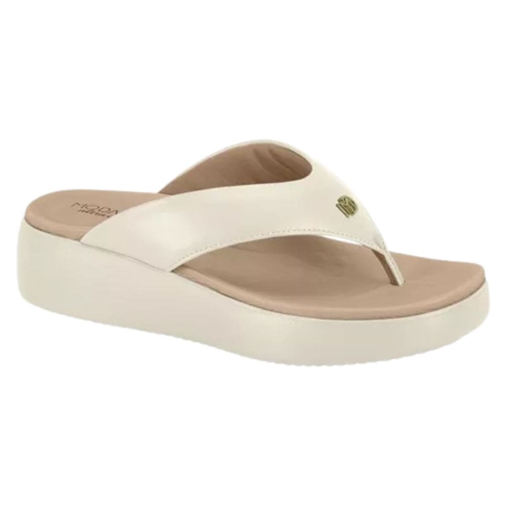 Tamanco Modare Feminino Moderno Ortopédico Anabela Creme