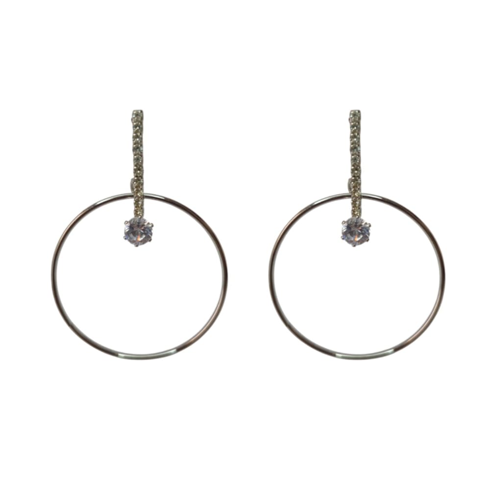 Brinco Folheado Círculo Pedras Strass - Selecione o Modelo