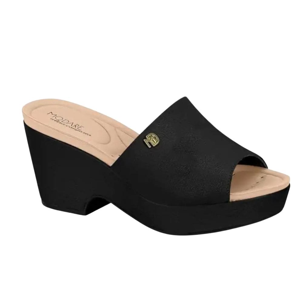 Tamanco Modare Feminino Salto Plataforma Anabela Preto