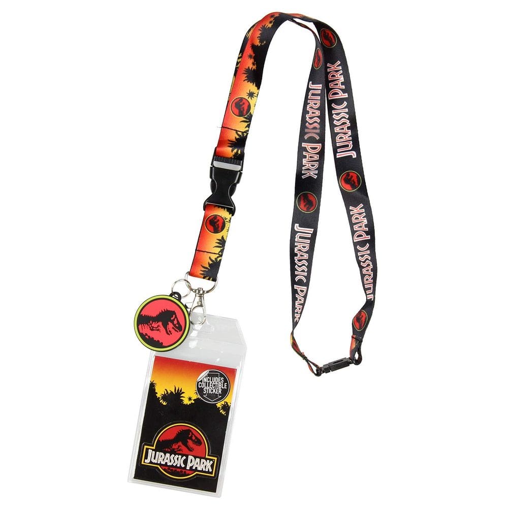 Porta-chaves com cordão, porta-chaves, logotipo do Jurassic Park, Bioworld