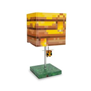 Candeeiro de mesa Minecraft Yellow Bee Nest Block com 3D Bee Puller