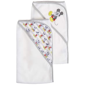 Toalhas com capuz Cudlie Disney Mickey Mouse para bebês meninos (pacote com 2)