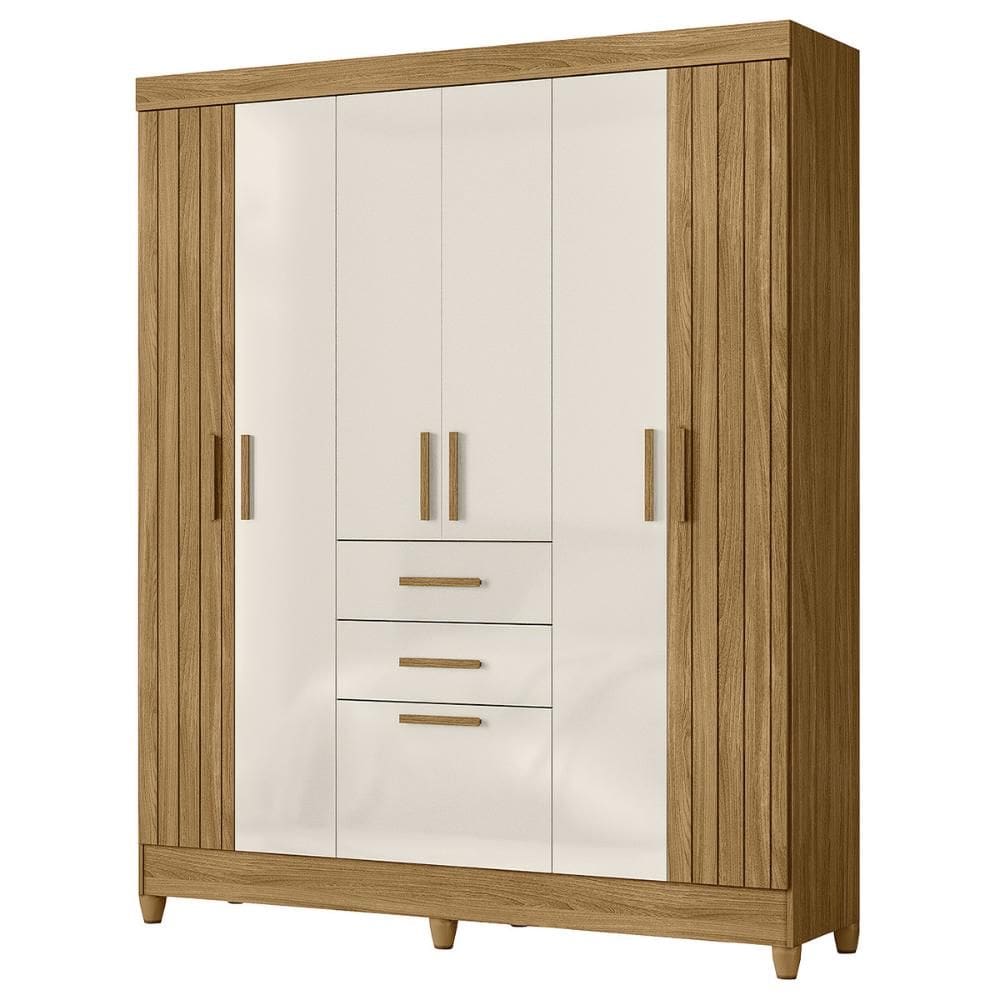 Guarda Roupa Malta Quarto Casal com 6 Portas e 2 Gavetas