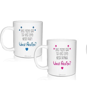 Kit 2 Canecas Convite Você Aceita Pra Pajem&Daminha