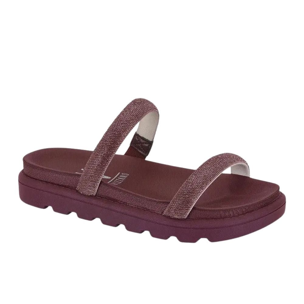 Papete Feminina Vizzano Tamanco Pedraria Tira Larga Vinho