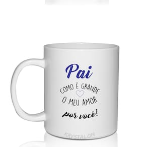Caneca Branca Personalizada Dia Dos Pais Tema Amor Por Você