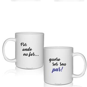 Kit 2 Canecas Brancas Personalizadas Frases De Amor