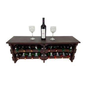 Adega Vinho Madeira 16 Garrafas Cor Imbuia C08 Cevey Adegas E Artesanatos