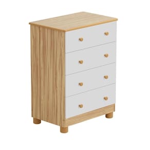Cômoda Infantil Peroba Júnior Simples Mdf Branco Com Amêndoa Branco-amendoa